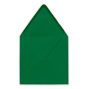 75 Stück Briefumschläge in Dunkel-grün - Quadratisch 14 x 14 cm - Nassklebung - Spitze Verschlussklappe - ideal für Weihnachten, Hochzeit & Einladungen - Glüxx-Agent