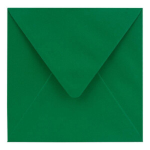 150 Stück Briefumschläge in Dunkel-grün - Quadratisch 14 x 14 cm - Nassklebung - Spitze Verschlussklappe - ideal für Weihnachten, Hochzeit & Einladungen - Glüxx-Agent