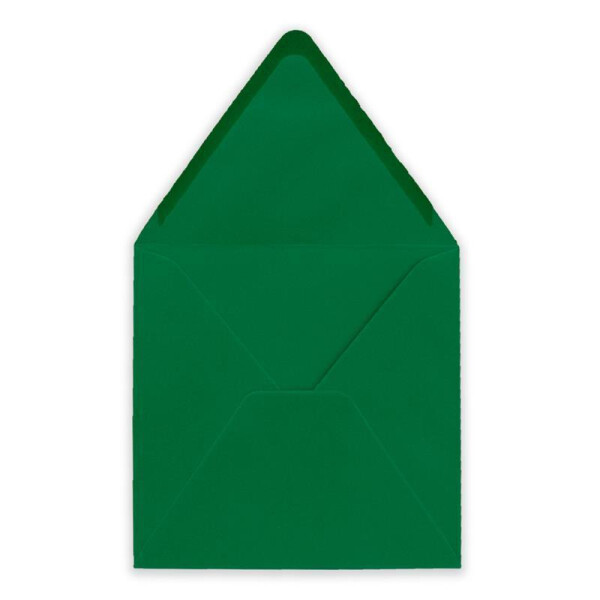 200 Stück Briefumschläge in Dunkel-grün - Quadratisch 14 x 14 cm - Nassklebung - Spitze Verschlussklappe - ideal für Weihnachten, Hochzeit & Einladungen - Glüxx-Agent