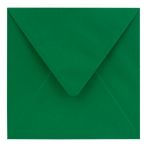 200 Stück Briefumschläge in Dunkel-grün - Quadratisch 14 x 14 cm - Nassklebung - Spitze Verschlussklappe - ideal für Weihnachten, Hochzeit & Einladungen - Glüxx-Agent
