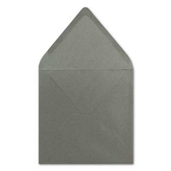 50 Stück Briefumschläge Silber-Metallic - Quadratisch 14 x 14 cm - Nassklebung - Spitze Verschlussklappe - ideal für Weihnachten, Hochzeit & Einladungen - Glüxx-Agent