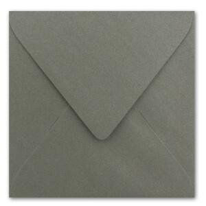75 Stück Briefumschläge Silber-Metallic - Quadratisch 14 x 14 cm - Nassklebung - Spitze Verschlussklappe - ideal für Weihnachten, Hochzeit & Einladungen - Glüxx-Agent
