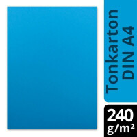 100 Blatt Tonkarton DIN A4 - Azur - 240 g/m² dicker Bastelkarton - 21,0 x 29,7 cm Pappe zum basteln für Fotoalbum Menükarte Bedruckbar DIY kreativ sein