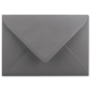 75 DIN B6 Briefumschläge Graphit-Grau - 12,5 x 17,5 cm - 80 g/m² Nassklebung Post-Umschläge ohne Fenster für Einladungen - Serie Colours-4-you
