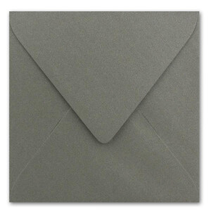 100 Stück Briefumschläge Silber-Metallic - Quadratisch 14 x 14 cm - Nassklebung - Spitze Verschlussklappe - ideal für Weihnachten, Hochzeit & Einladungen - Glüxx-Agent