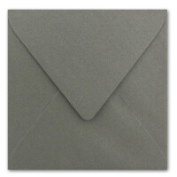 100 Stück Briefumschläge Silber-Metallic - Quadratisch 14 x 14 cm - Nassklebung - Spitze Verschlussklappe - ideal für Weihnachten, Hochzeit & Einladungen - Glüxx-Agent