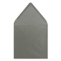 150 Stück Briefumschläge Silber-Metallic - Quadratisch 14 x 14 cm - Nassklebung - Spitze Verschlussklappe - ideal für Weihnachten, Hochzeit & Einladungen - Glüxx-Agent