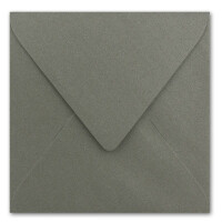 150 Stück Briefumschläge Silber-Metallic - Quadratisch 14 x 14 cm - Nassklebung - Spitze Verschlussklappe - ideal für Weihnachten, Hochzeit & Einladungen - Glüxx-Agent