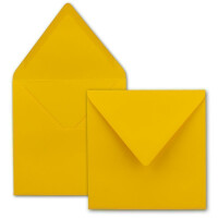 200 Quadratische Briefumschläge Honiggelb 15,5 x 15,5 cm 110 g/m² Nassklebung Post-Umschläge ohne Fenster ideal für Weihnachten Grußkarten Einladungen von Ihrem Glüxx-Agent