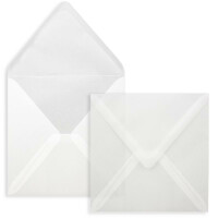 50 Quadratische Briefumschläge Transparent 15,5 x 15,5 cm 90 g/m² Nassklebung Post-Umschläge ohne Fenster ideal für Weihnachten Grußkarten Einladungen von Ihrem Glüxx-Agent