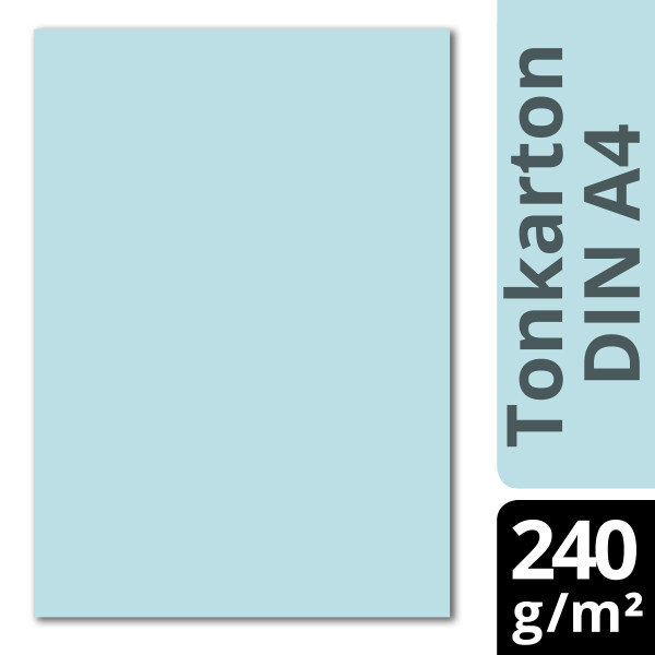 100 Blatt Tonkarton DIN A4 - Hellblau Blau - 240 g/m² dicker Bastelkarton - 21,0 x 29,7 cm Pappe zum basteln für Fotoalbum Menükarte Bedruckbar DIY kreativ sein