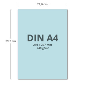 200 Blatt Tonkarton DIN A4 - Hellblau Blau - 240 g/m² dicker Bastelkarton - 21,0 x 29,7 cm Pappe zum basteln für Fotoalbum Menükarte Bedruckbar DIY kreativ sein