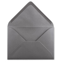 100 DIN B6 Briefumschläge Graphit-Grau - 12,5 x 17,5 cm - 80 g/m² Nassklebung Post-Umschläge ohne Fenster für Einladungen - Serie Colours-4-you