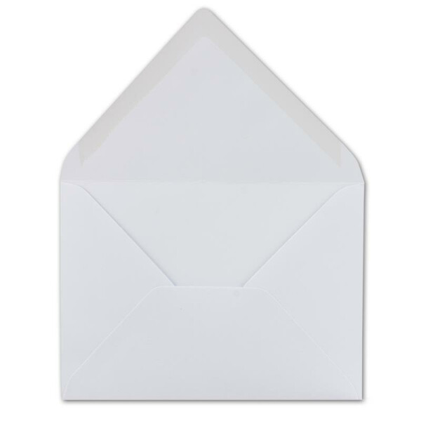 50 DIN C6 Briefumschläge Weiß 11,4 x 16,2 cm - 80 g/m² Nassklebung spitze Klappe - ideal für Weihnachten Grußkarten Einladungen - Glüxx-Agent