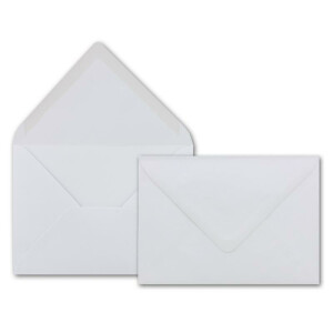 50 DIN C6 Briefumschläge Weiß 11,4 x 16,2 cm - 80 g/m² Nassklebung spitze Klappe - ideal für Weihnachten Grußkarten Einladungen - Glüxx-Agent