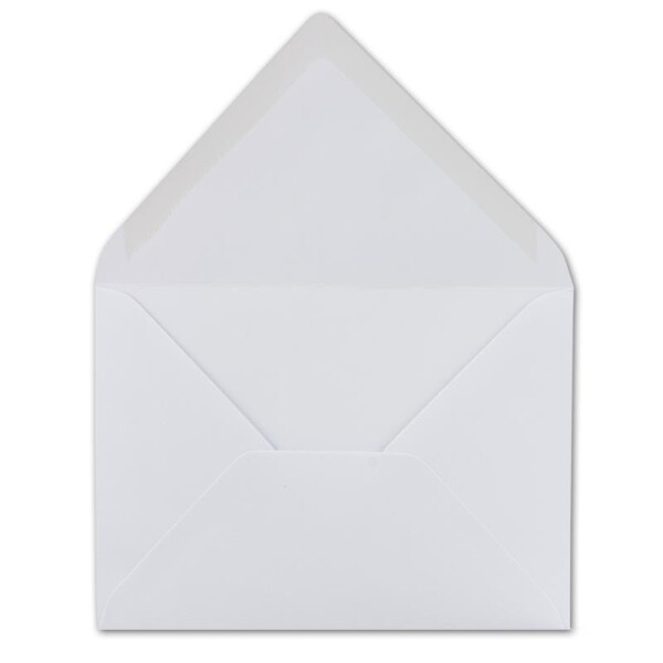 150 DIN C6 Briefumschläge Weiß 11,4 x 16,2 cm - 80 g/m² Nassklebung spitze Klappe - ideal für Weihnachten Grußkarten Einladungen - Glüxx-Agent