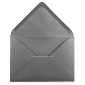 150 DIN B6 Briefumschläge Graphit-Grau - 12,5 x 17,5 cm - 80 g/m² Nassklebung Post-Umschläge ohne Fenster für Einladungen - Serie Colours-4-you
