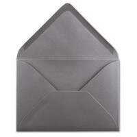 150 DIN B6 Briefumschläge Graphit-Grau - 12,5 x 17,5 cm - 80 g/m² Nassklebung Post-Umschläge ohne Fenster für Einladungen - Serie Colours-4-you