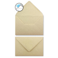 25 Briefbogen-Sets DIN A4 - Graspapier in Beige-Braun mit Igel Motiv - mit Briefumschlägen DIN C6 inkl. runden Motiv-Etiketten - bedruckbar ideal für Einladungen zu Hochzeit und Geburtstag