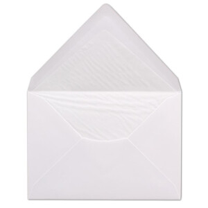 50 Briefumschläge DIN C6 - Weiß gefüttert mit weißem Seidenpapier - 11,4 x 16,2 cm - 100 g/m² Nassklebung Brief-Hüllen von Ihrem Glüxx-Agent