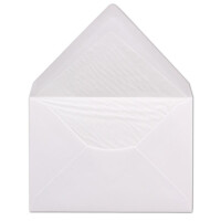 50 Briefumschläge DIN C6 - Weiß gefüttert mit weißem Seidenpapier - 11,4 x 16,2 cm - 100 g/m² Nassklebung Brief-Hüllen von Ihrem Glüxx-Agent