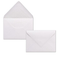 50 Briefumschläge DIN C6 - Weiß gefüttert mit weißem Seidenpapier - 11,4 x 16,2 cm - 100 g/m² Nassklebung Brief-Hüllen von Ihrem Glüxx-Agent