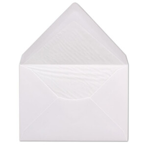 150 Briefumschläge DIN C6 - Weiß gefüttert mit weißem Seidenpapier - 11,4 x 16,2 cm - 100 g/m² Nassklebung Brief-Hüllen von Ihrem Glüxx-Agent