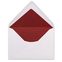 200 Briefumschläge DIN C6 - Weiß gefüttert mit rotem Seidenpapier - 11,4 x 16,2 cm - 100 g/m² Nassklebung Brief-Hüllen von Ihrem Glüxx-Agent