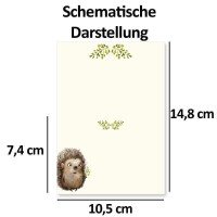 Glüxx Agent 25 Tischkarten Geburtstag - Naturpapier Motiv Igel - Platzkarten DIN A7 7,4 x 10,5 cm blanko bedruckbar zum Beschriften – Namenskarten, Tischreservierung für Konfirmation Taufe