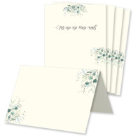 Glüxx Agent 25 Tischkarten Hochzeit - Naturpapier Motiv Eukalyptus-Zweige - Platzkarten DIN A7 7,4 x 10,5 cm blanko bedruckbar zum Beschriften – Namenskarten, Tischreservierung für Konfirmation