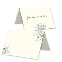 Glüxx Agent 25 Tischkarten Hochzeit - Naturpapier Motiv Eukalyptus-Zweige - Platzkarten DIN A7 7,4 x 10,5 cm blanko bedruckbar zum Beschriften – Namenskarten, Tischreservierung für Konfirmation