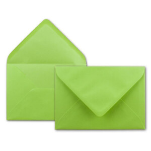 50 DIN B6 Briefumschläge Maigrün - 12,5 x 17,5 cm - 80 g/m² Nassklebung Post-Umschläge ohne Fenster für Einladungen - Serie Colours-4-you