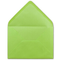 50 DIN B6 Briefumschläge Maigrün - 12,5 x 17,5 cm - 80 g/m² Nassklebung Post-Umschläge ohne Fenster für Einladungen - Serie Colours-4-you