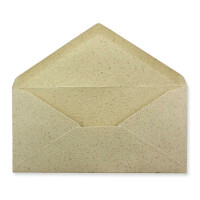 25 DIN Lang Briefumschläge Kraftpapier Ökopapier Umweltpapier aus Graspapier - 11 x 22 cm - 120 g/m² - Nassklebung und Spitzklappe Umschläge ohne Fenster - Glüxx-Agent