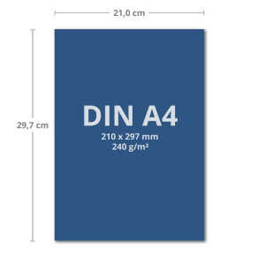 250 Blatt Tonkarton DIN A4 - Dunkelblau Blau - 240 g/m² dicker Bastelkarton - 21,0 x 29,7 cm Pappe zum basteln für Fotoalbum Menükarte Bedruckbar DIY kreativ sein