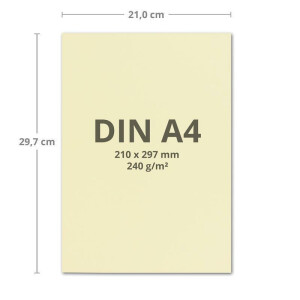 250 Blatt Tonkarton DIN A4 - Elfenbein - 240 g/m² dicker Bastelkarton - 21,0 x 29,7 cm Pappe zum basteln für Fotoalbum Menükarte Bedruckbar DIY kreativ sein