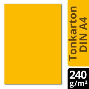 300 Blatt Tonkarton DIN A4 - Gelb - 240 g/m² dicker Bastelkarton - 21,0 x 29,7 cm Pappe zum basteln für Fotoalbum Menükarte Bedruckbar DIY kreativ sein