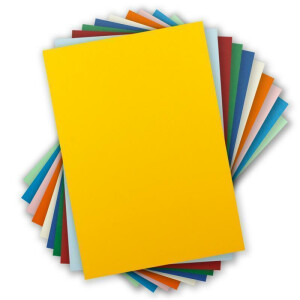 500 Blatt Tonkarton DIN A4 - Bunt 10 Farben Hell - 240 g/m² dicker Bastelkarton - 21,0 x 29,7 cm Pappe zum basteln für Fotoalbum Menükarte Bedruckbar DIY kreativ sein