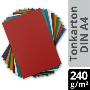 500 Blatt Tonkarton DIN A4 - Bunt 10 Farben Dunkel - 240 g/m² dicker Bastelkarton - 21,0 x 29,7 cm Pappe zum basteln für Fotoalbum Menükarte Bedruckbar DIY kreativ sein