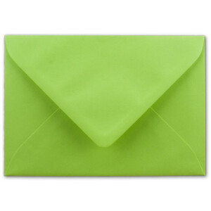 100 DIN B6 Briefumschläge Maigrün - 12,5 x 17,5 cm - 80 g/m² Nassklebung Post-Umschläge ohne Fenster für Einladungen - Serie Colours-4-you