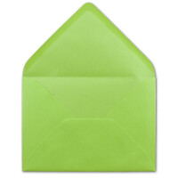 100 DIN B6 Briefumschläge Maigrün - 12,5 x 17,5 cm - 80 g/m² Nassklebung Post-Umschläge ohne Fenster für Einladungen - Serie Colours-4-you