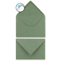 25 Briefbogen-Sets DIN A4 - Motiv bunte Blumenwiese auf Naturpapier - mit Briefumschlägen DIN C6 in Kraftpapier Grün Briefpapier bedruckbar ideal für Hochzeitseinladungen