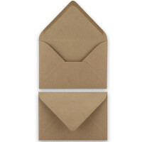 25 Briefbogen-Sets DIN A4 - Naturpapier mit Motiv Rosen in Pastellfarben - mit Briefumschlägen DIN C6 in Kraftpapier Braun Briefpapier bedruckbar ideal für Hochzeitseinladungen