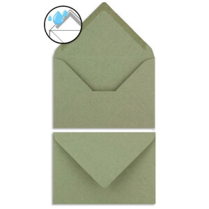 100 Briefbogen-Sets DIN A4 - Naturpapier in Creme mit Blumengarten - mit Briefumschlägen DIN C6 in Kraftpapier Grün Briefpapier bedruckbar ideal für Hochzeitseinladungen