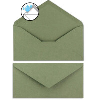75 Briefbogen-Sets DIN A4 - Naturpapier in Creme mit Blumengarten - mit Briefumschlägen DIN Lang in Kraftpapier Grün Briefpapier bedruckbar ideal für Hochzeitseinladungen