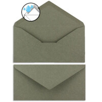 75 Briefbogen-Sets DIN A4 - Naturpapier in Creme Natur Potpourri mit Federn und Zweigen - mit Briefumschlägen DIN Lang in Kraftpapier Grau/Grün Briefpapier bedruckbar ideal für Hochzeitseinladungen