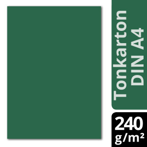 50 Blatt Tonkarton DIN A4 - Dunkelgrün Grün - 240 g/m² dicker Bastelkarton - 21,0 x 29,7 cm Pappe zum basteln für Fotoalbum Menükarte Bedruckbar DIY kreativ sein