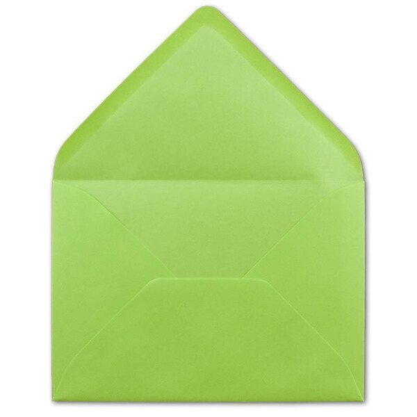 200 DIN B6 Briefumschläge Maigrün - 12,5 x 17,5 cm - 80 g/m² Nassklebung Post-Umschläge ohne Fenster für Einladungen - Serie Colours-4-you