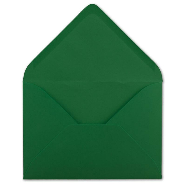 50 DIN B6 Briefumschläge Dunkelgrün - 12,5 x 17,5 cm - 80 g/m² Nassklebung Post-Umschläge ohne Fenster für Einladungen - Serie Colours-4-you