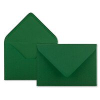 50 DIN B6 Briefumschläge Dunkelgrün - 12,5 x 17,5 cm - 80 g/m² Nassklebung Post-Umschläge ohne Fenster für Einladungen - Serie Colours-4-you